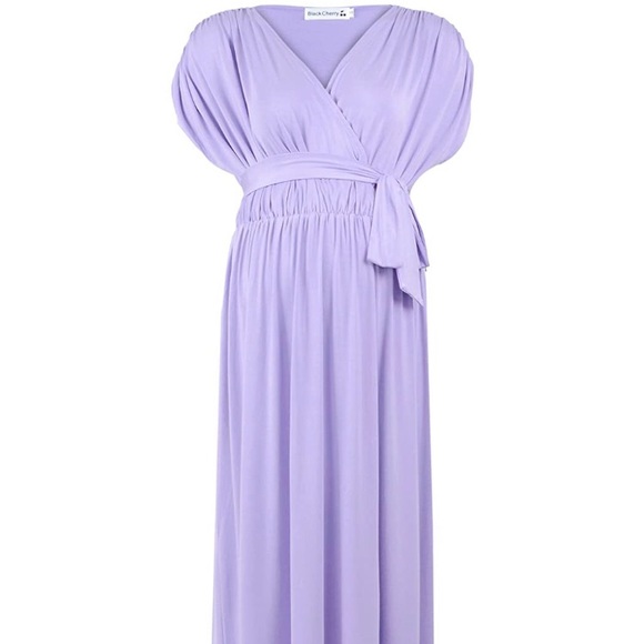 Lilac Maternity Wrap Dress - Picture 1 of 3